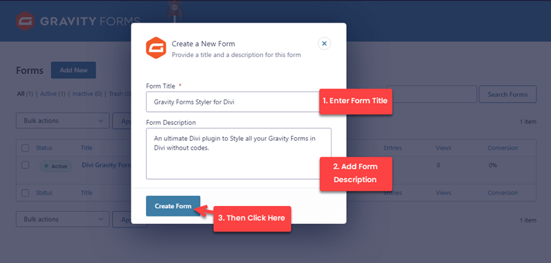 Creating a New Gravity Form for Divi
