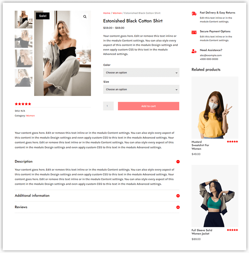 Product Page Divi WooCommerce Template 31