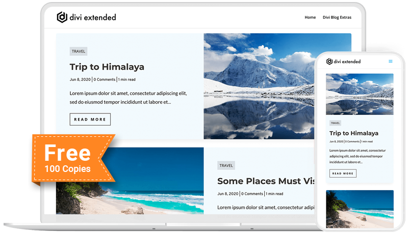 Free 100 Copies of the Best Selling Plugin Divi Blog Extras