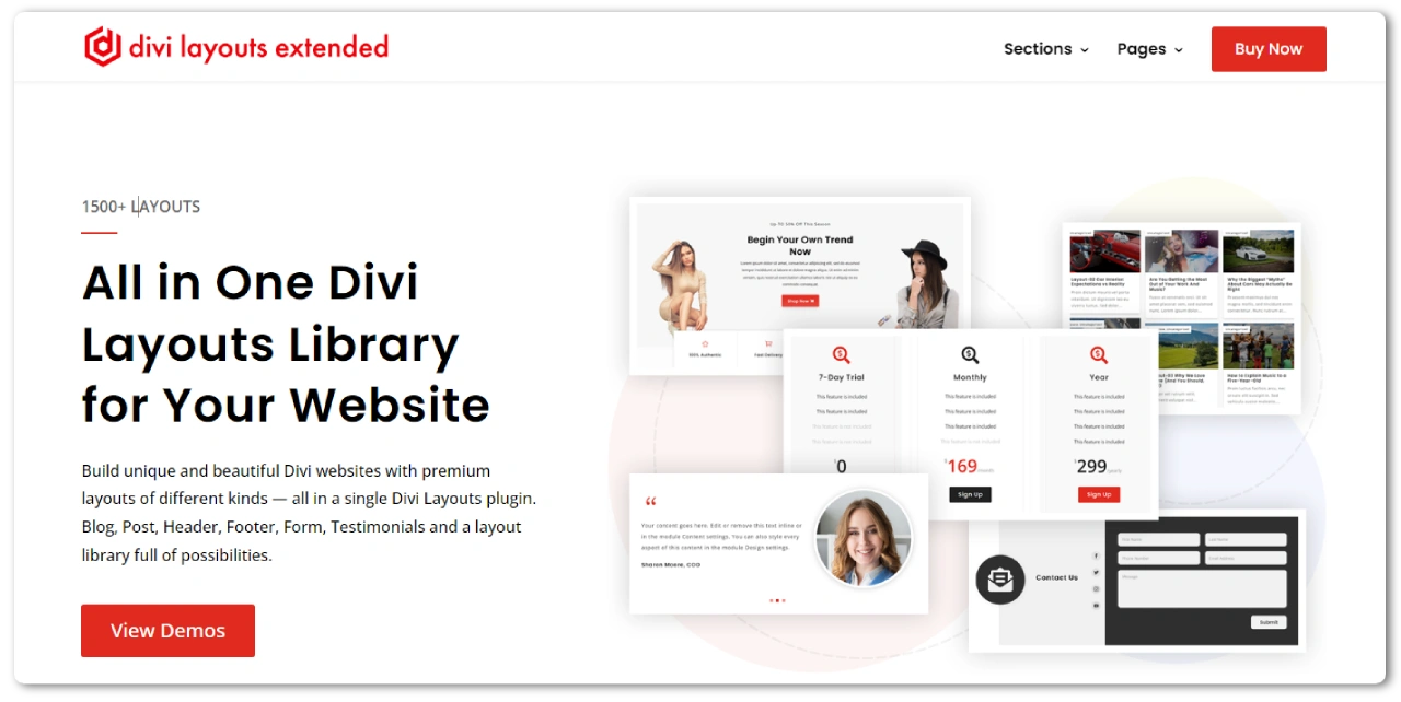 Divi Layouts Extended With 1500 Layouts Homepage