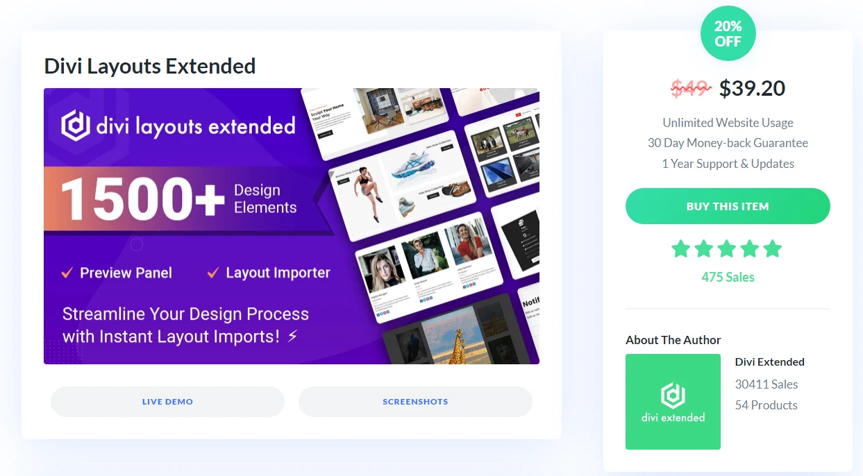The Layouts Library plugin for Divi
