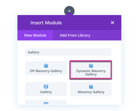Inserting the Divi filterable gallery module