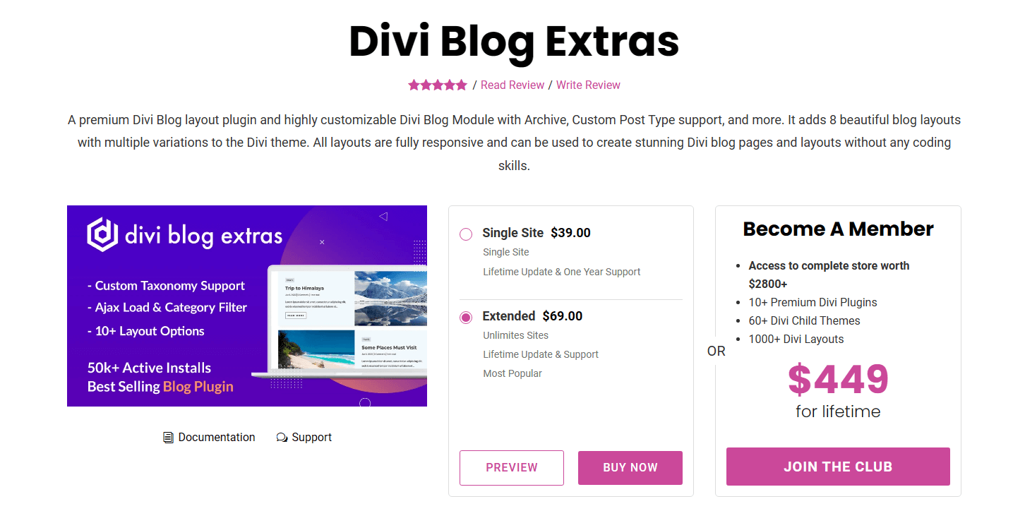 Divi Blog Extras Plugin for Divi Search Results Page
