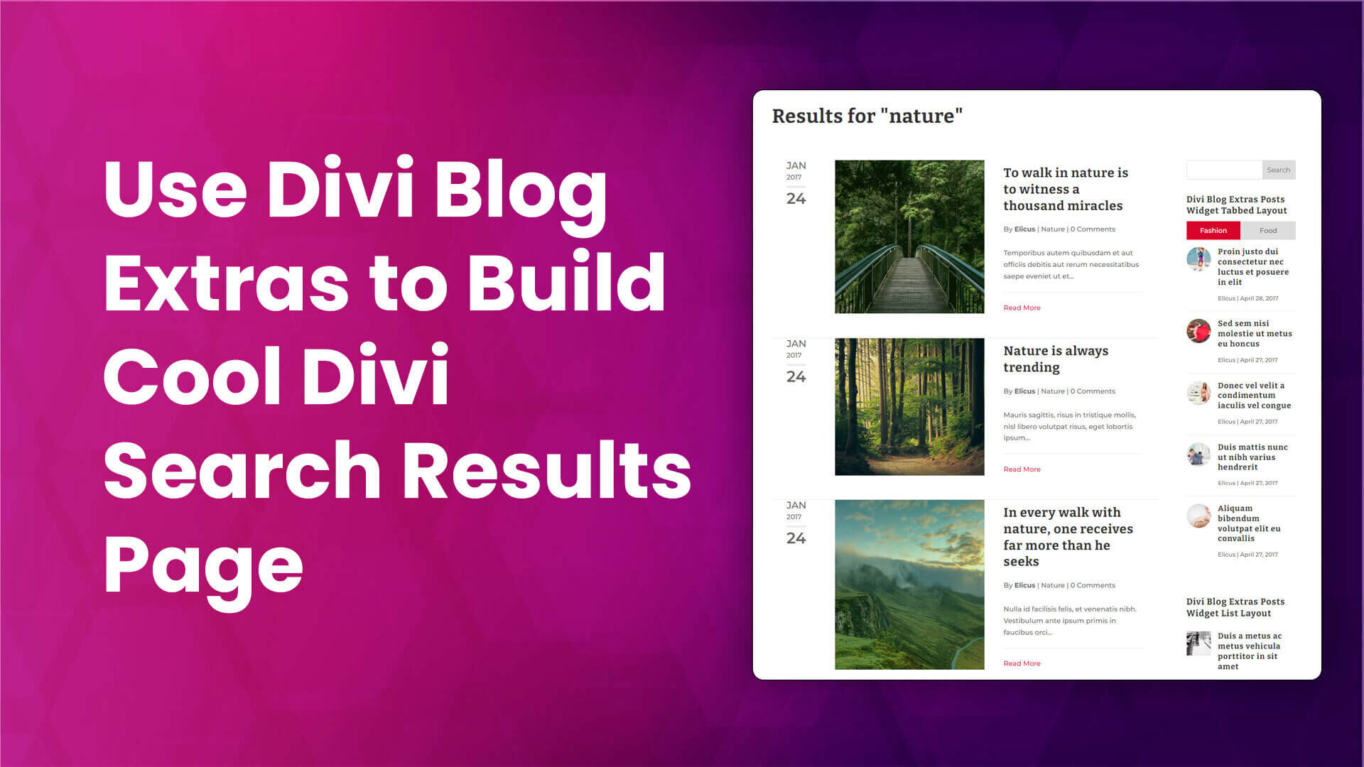 Use Divi Blog Extras to Create Divi Search Results Page