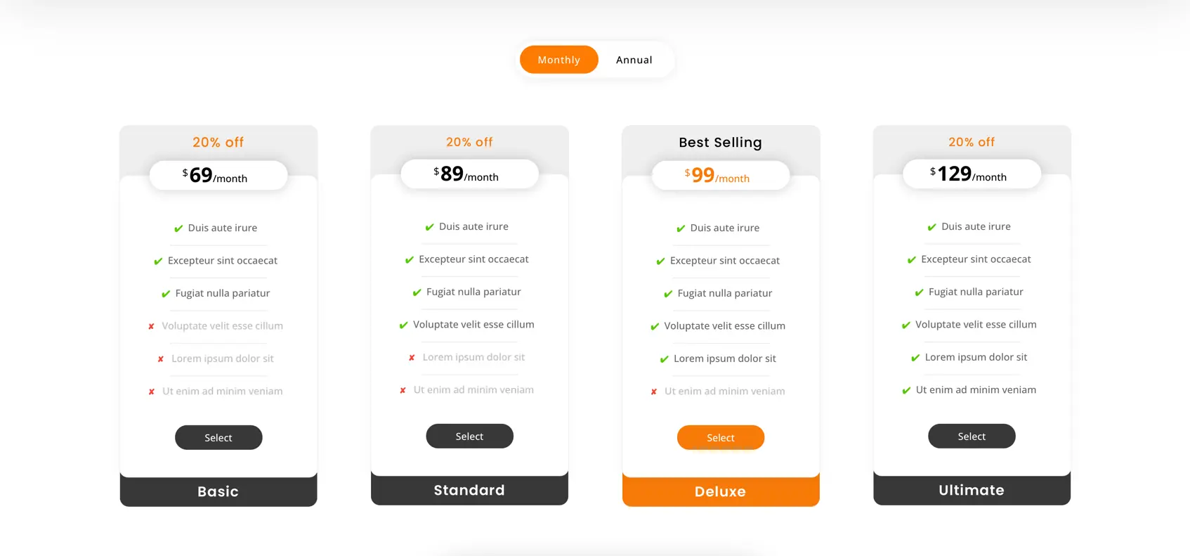 Divi Pricing Table