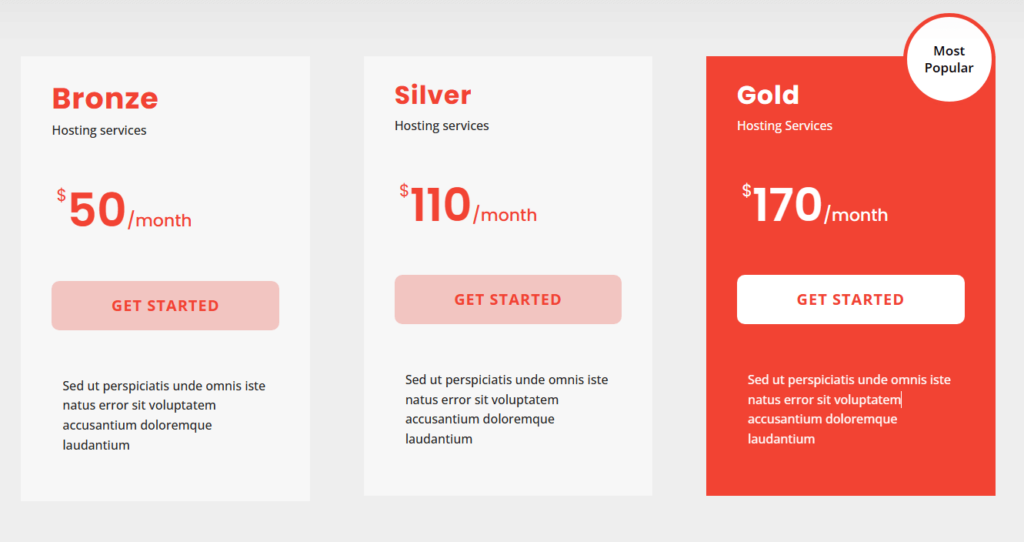 CTA and Pricing Table