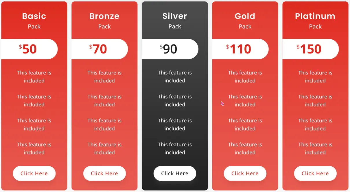 Divi Pricing Tables Layouts