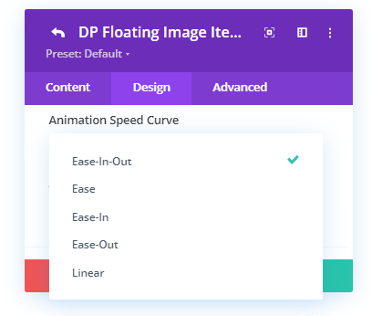 Floating Image Animation Speed Curve Options