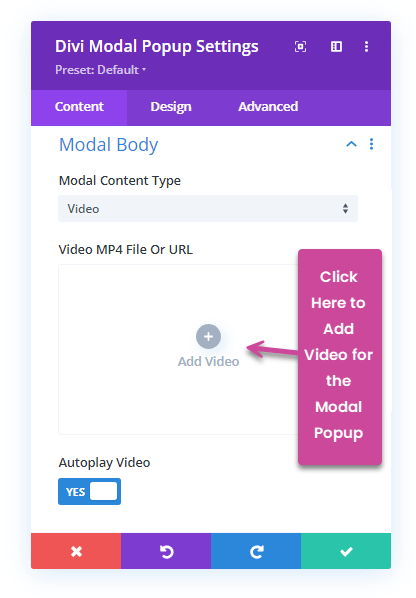 Divi Modal Popup With Video Body Options