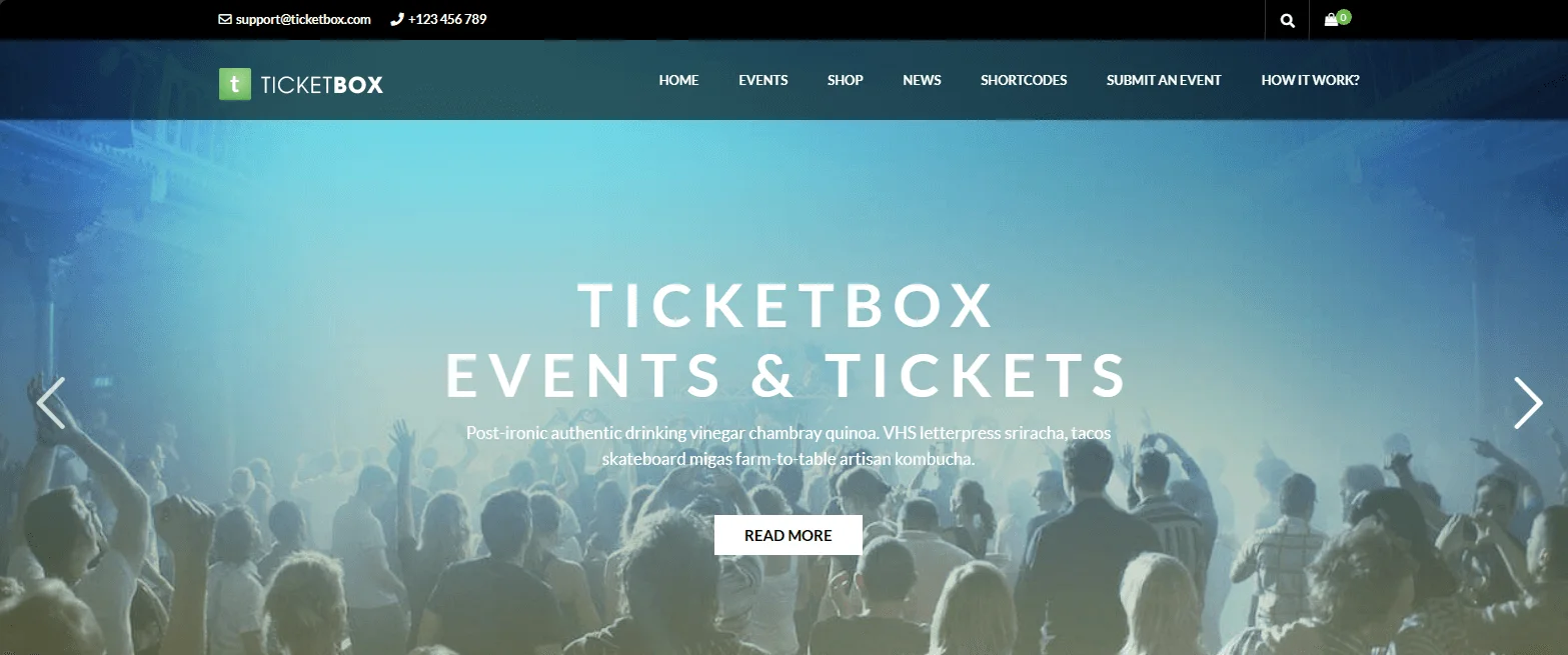 Events Calendar Theme - TicketBox