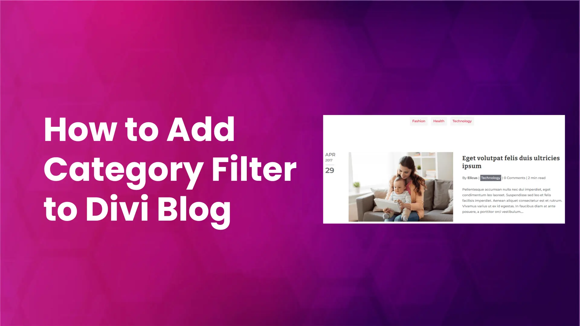 divi blog category filter