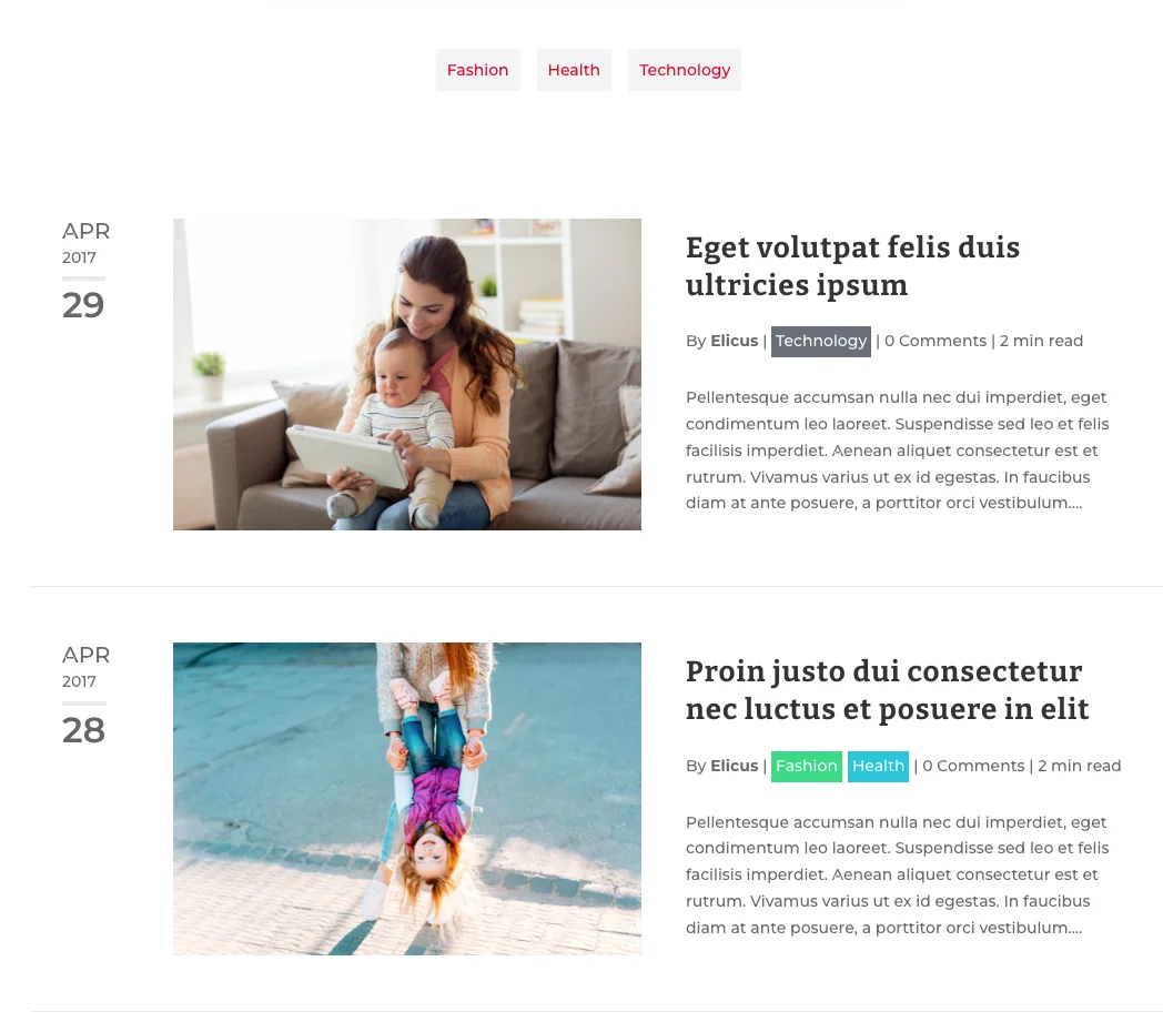 Divi blog extras module layout example