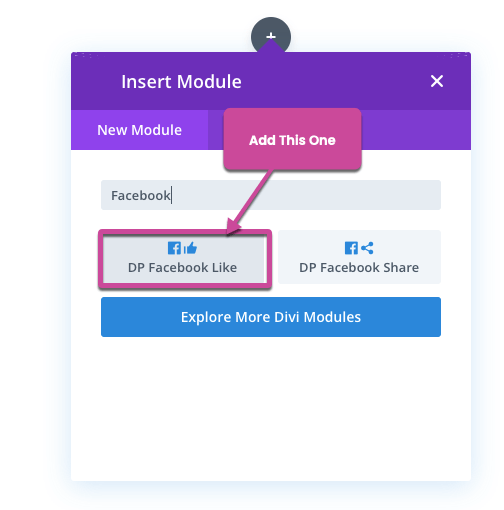 Divi Plus Facebook Like module