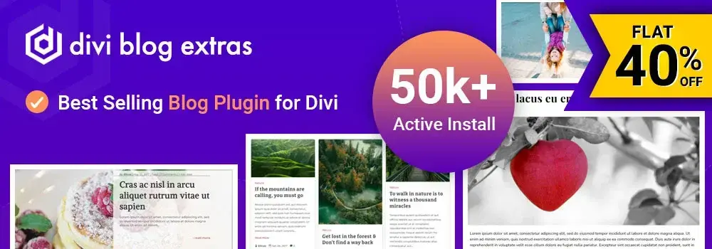 Divi Blog Extras flat 40% off