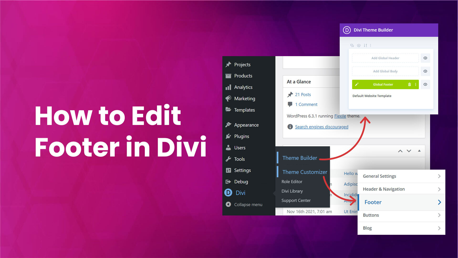 How to Edit Footer in Divi