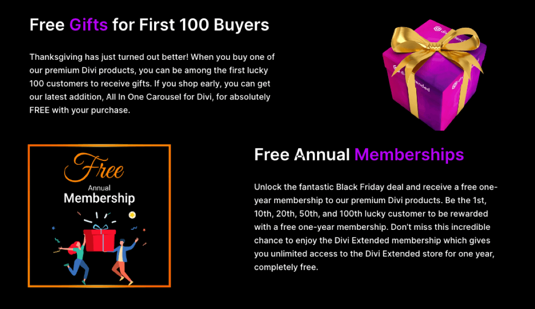 Divi Extended Black Friday Benefits