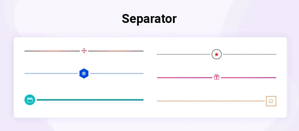 divi separator with icons