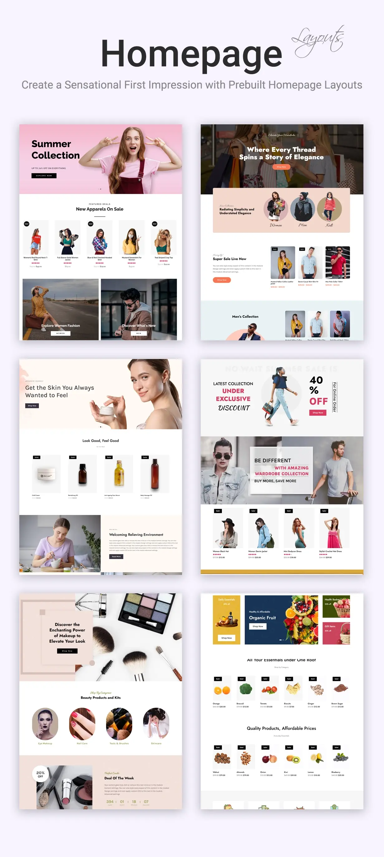 homepage layouts for Divi