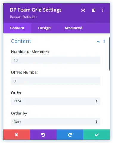 wordpress team directory content tab