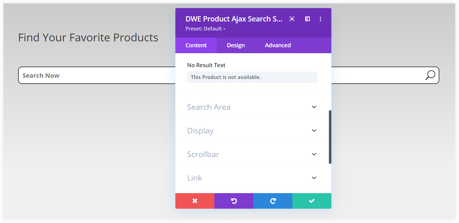 divi ajax search 