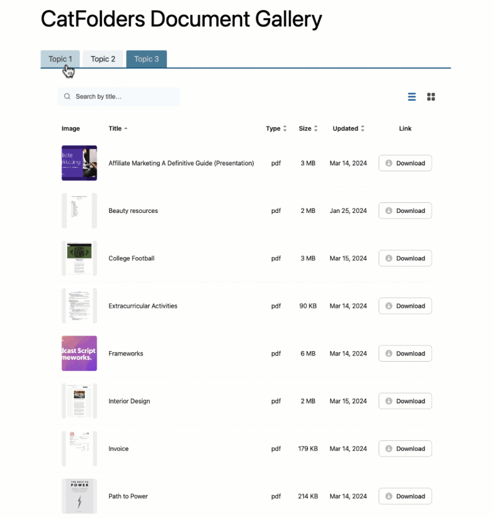 CatFolders document gallery
