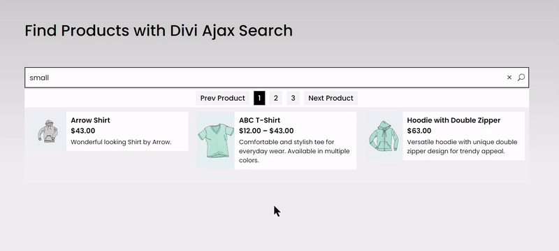 Display pagination in Ajax search 