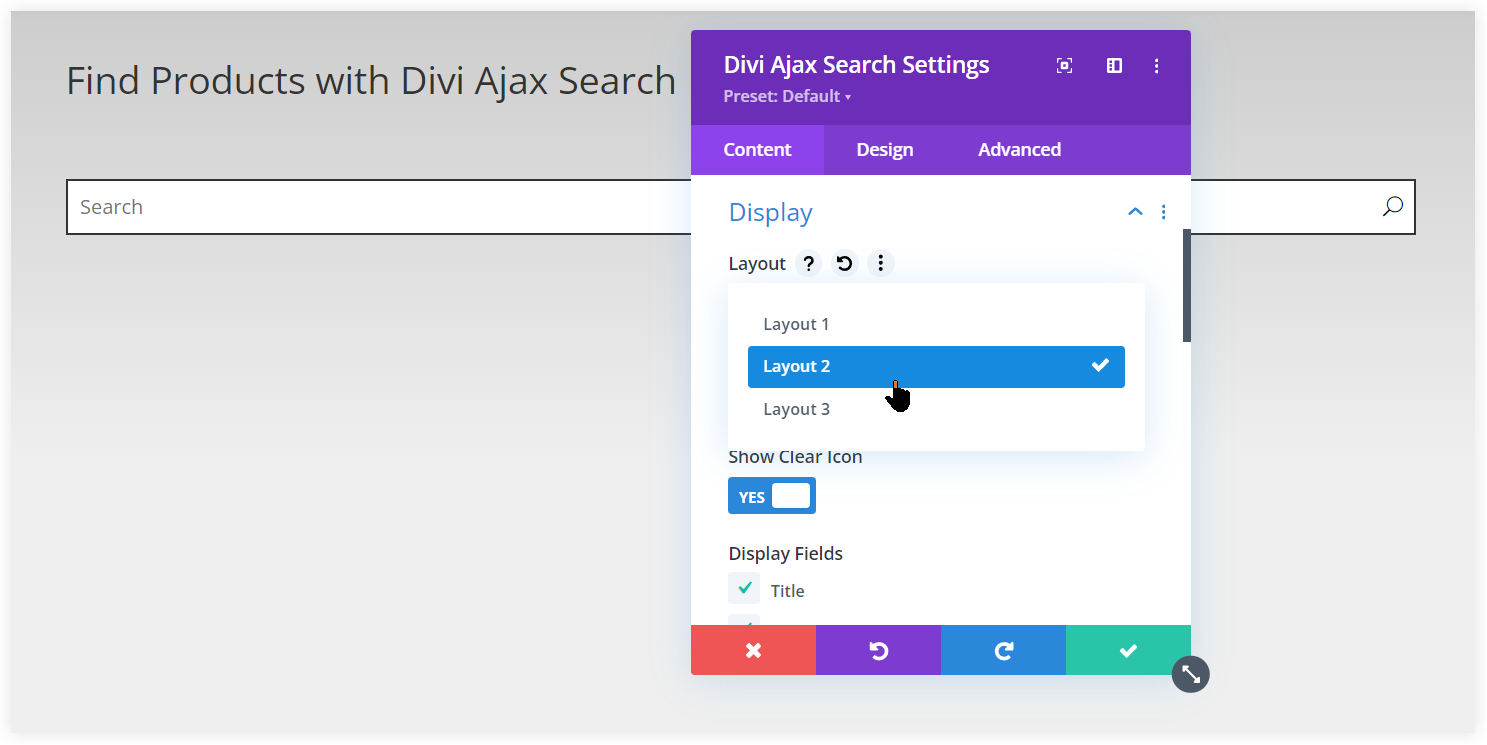 Divi ajax search plugin layouts