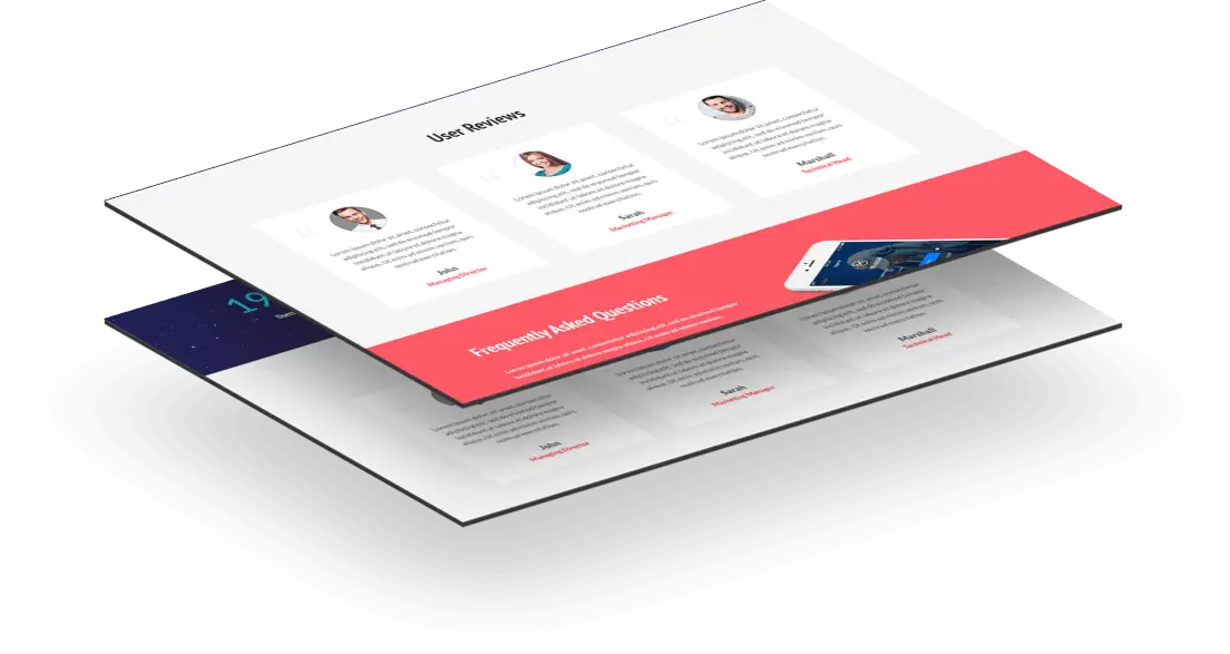 Divi app landing page layout