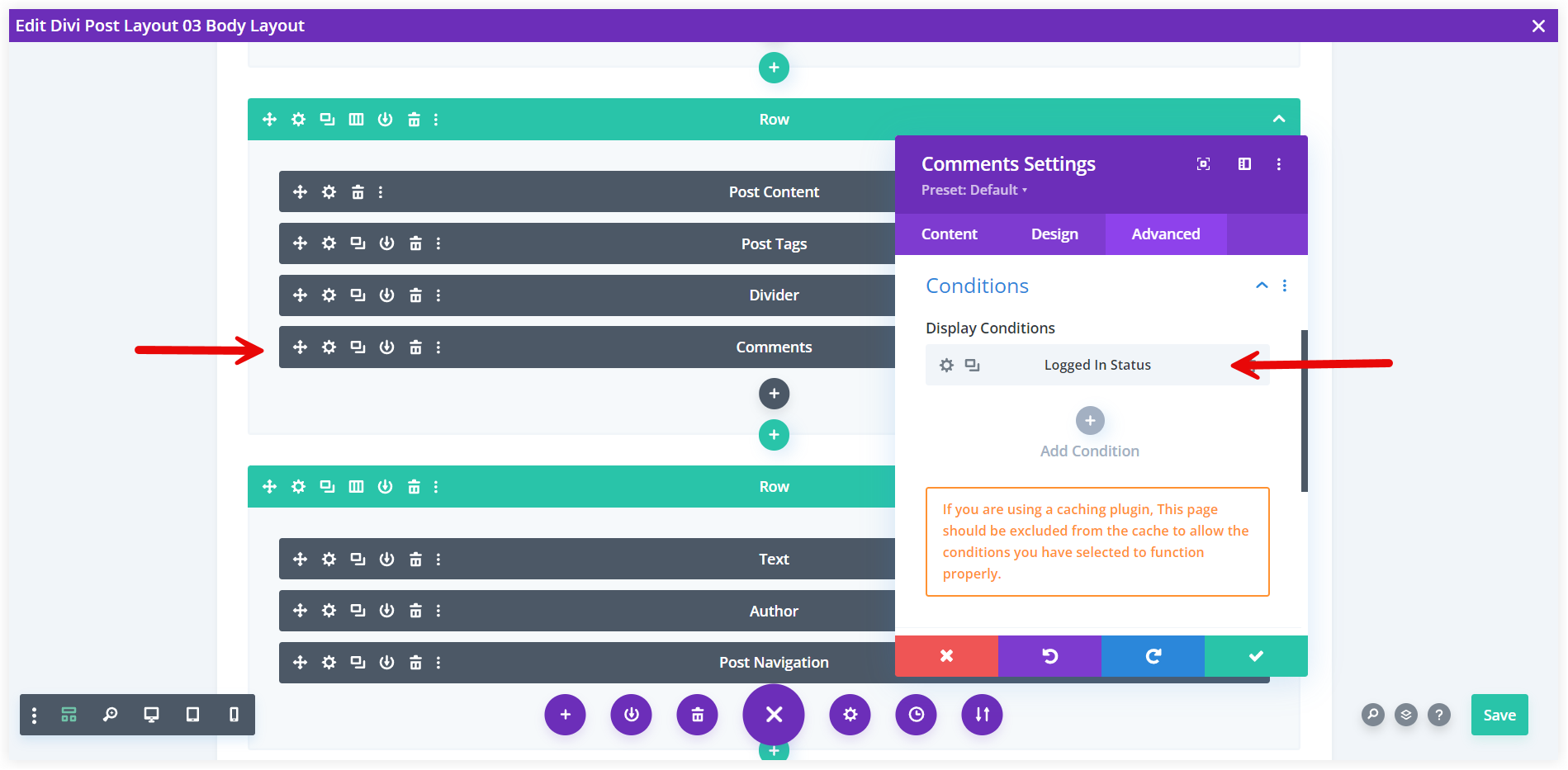 Create a blog post using Divi conditions