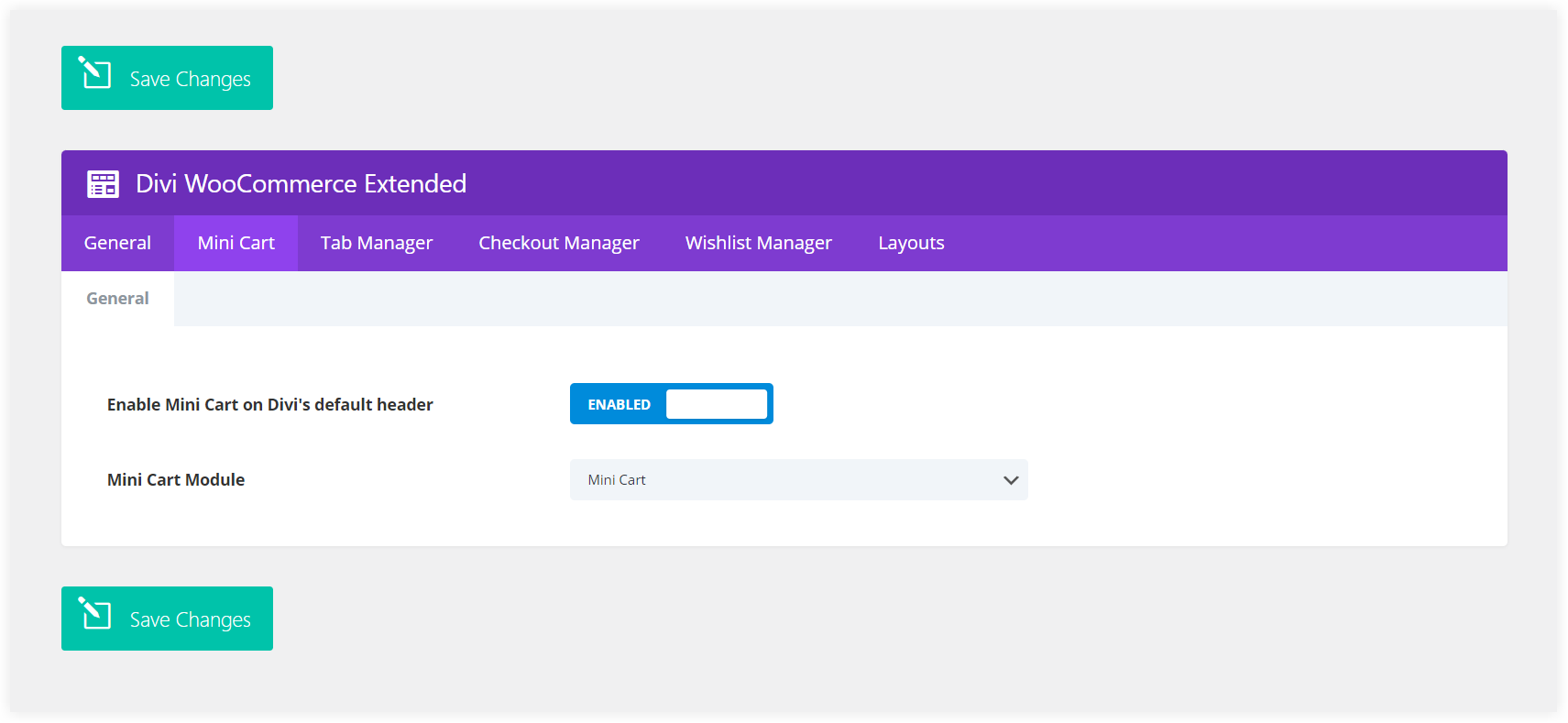 Divi mini cart layout