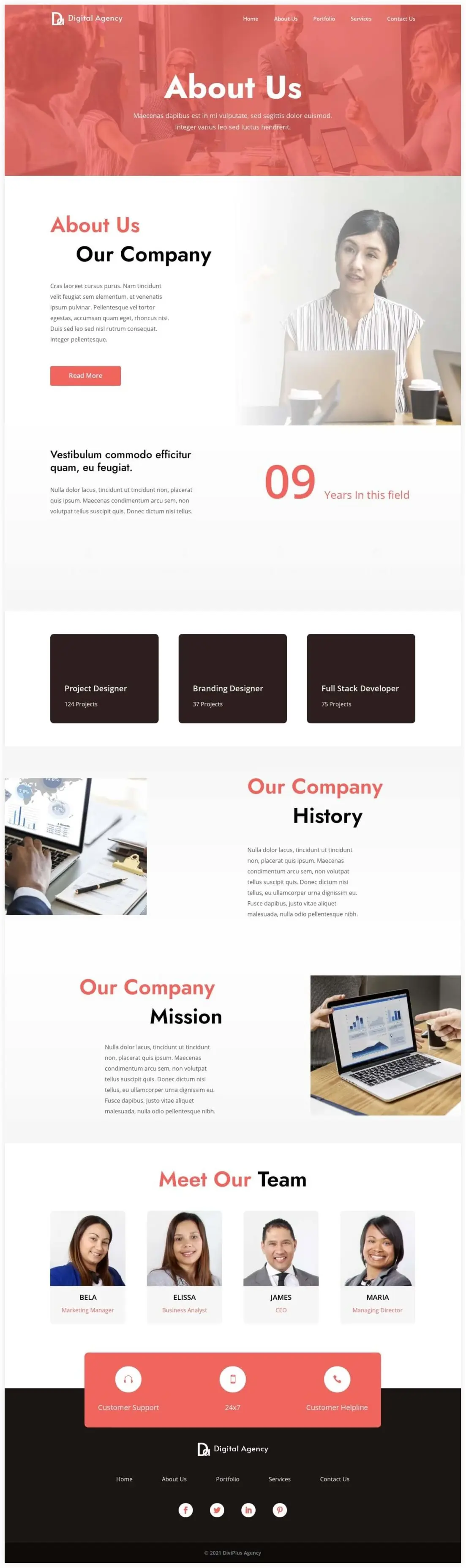 Divi agency layout