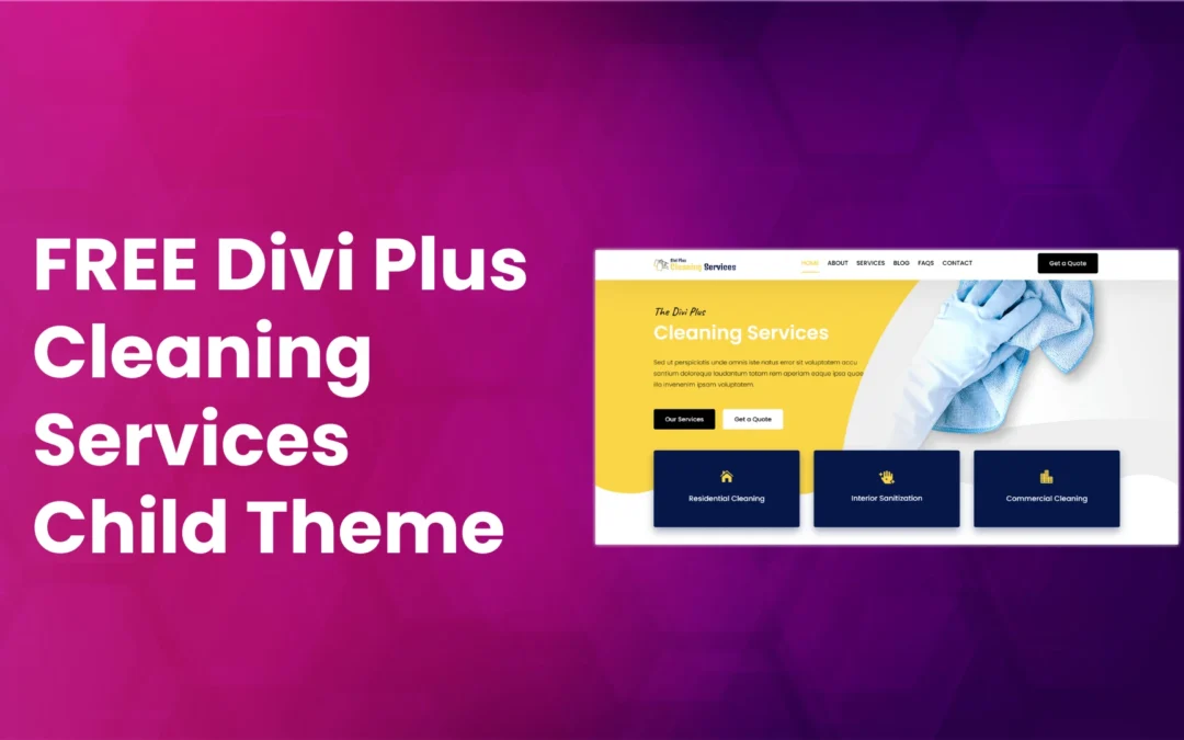 Divi Cleaning Services Child Theme to Display Sanitation Services