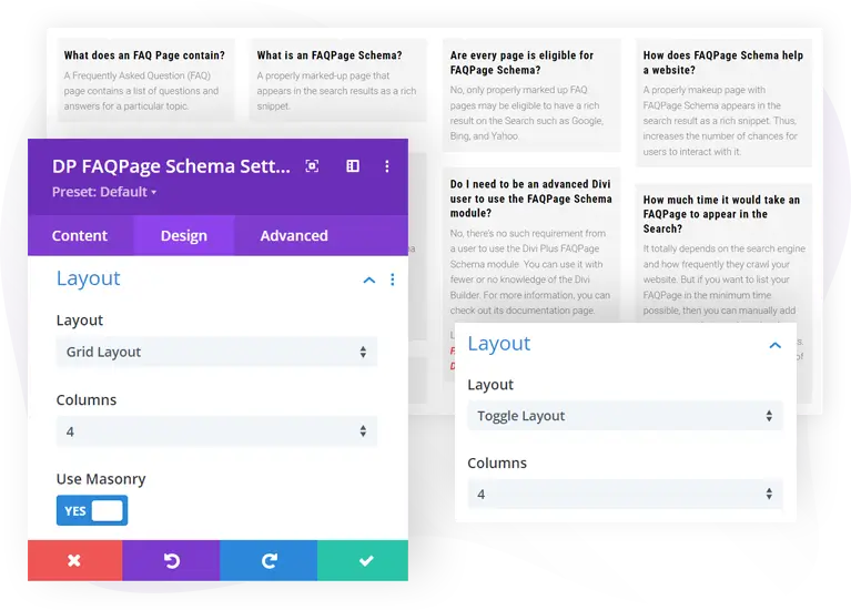 Divi faq layouts