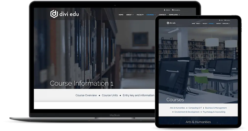 Multi page divi education website