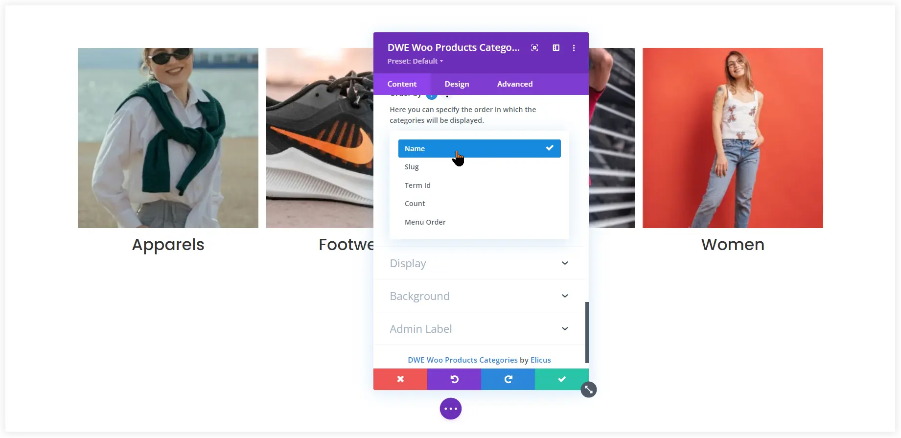 Divi WooCommerce category page