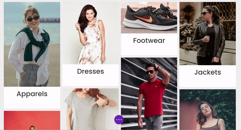 Divi product category zoom on hover