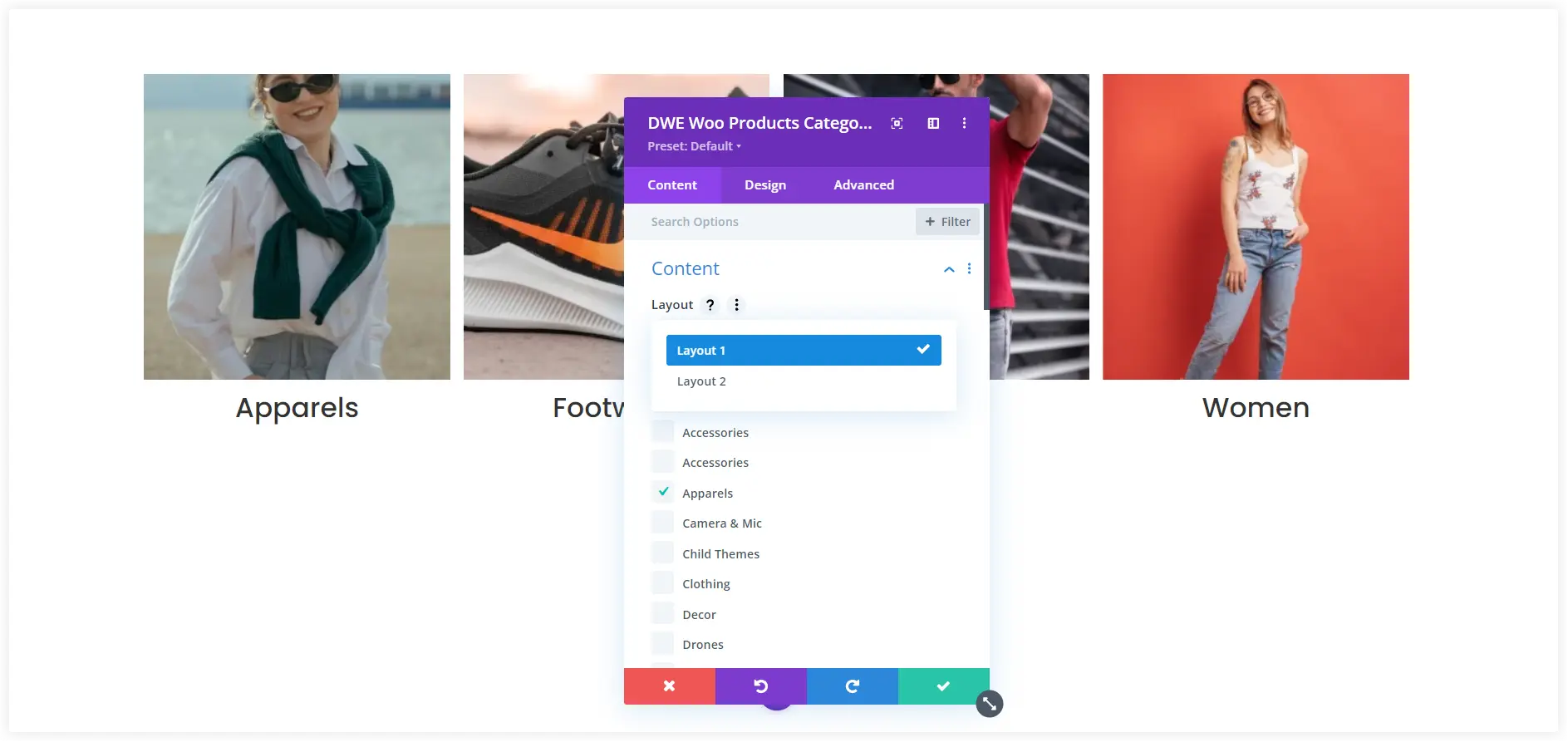 Create Divi product category page