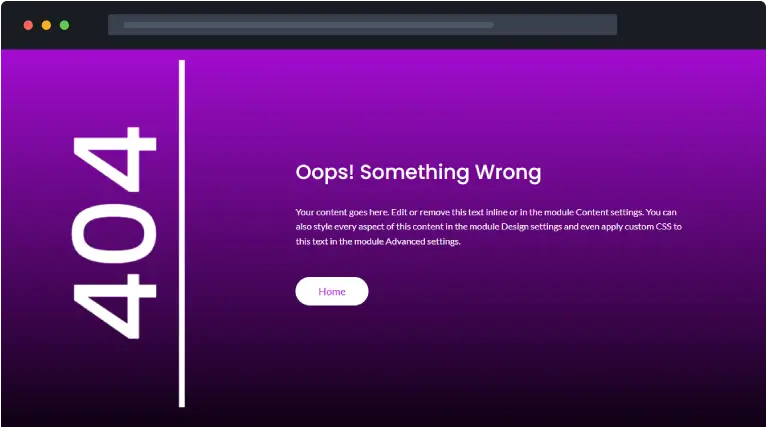 Free Divi 404 Page Layout 01