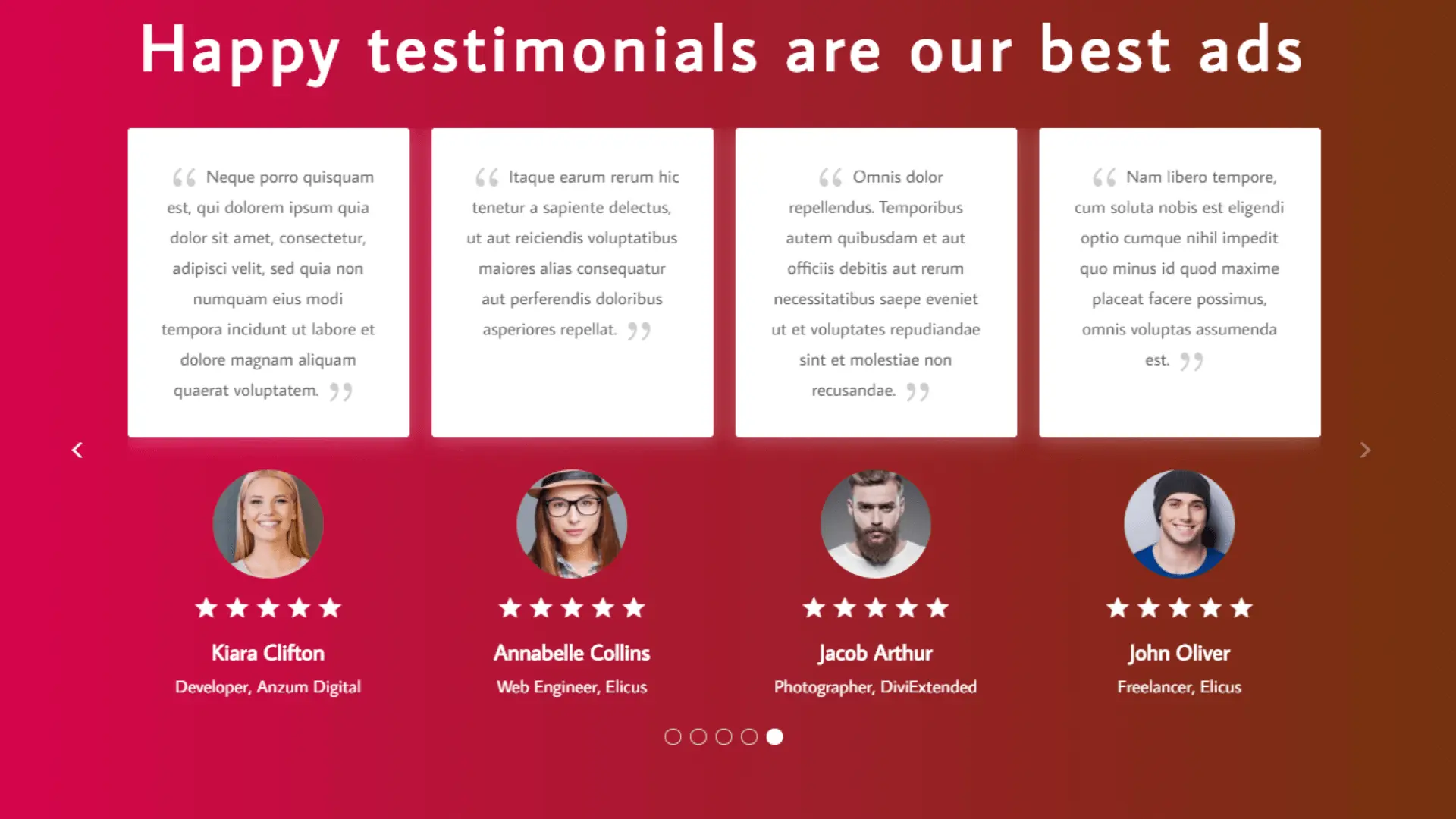 Divi testimonial module