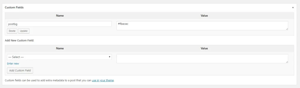 Add custom field to WordPress post manually