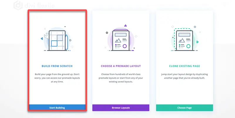 Build from scratch in Divi