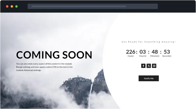 Free Divi Coming Soon Page 02