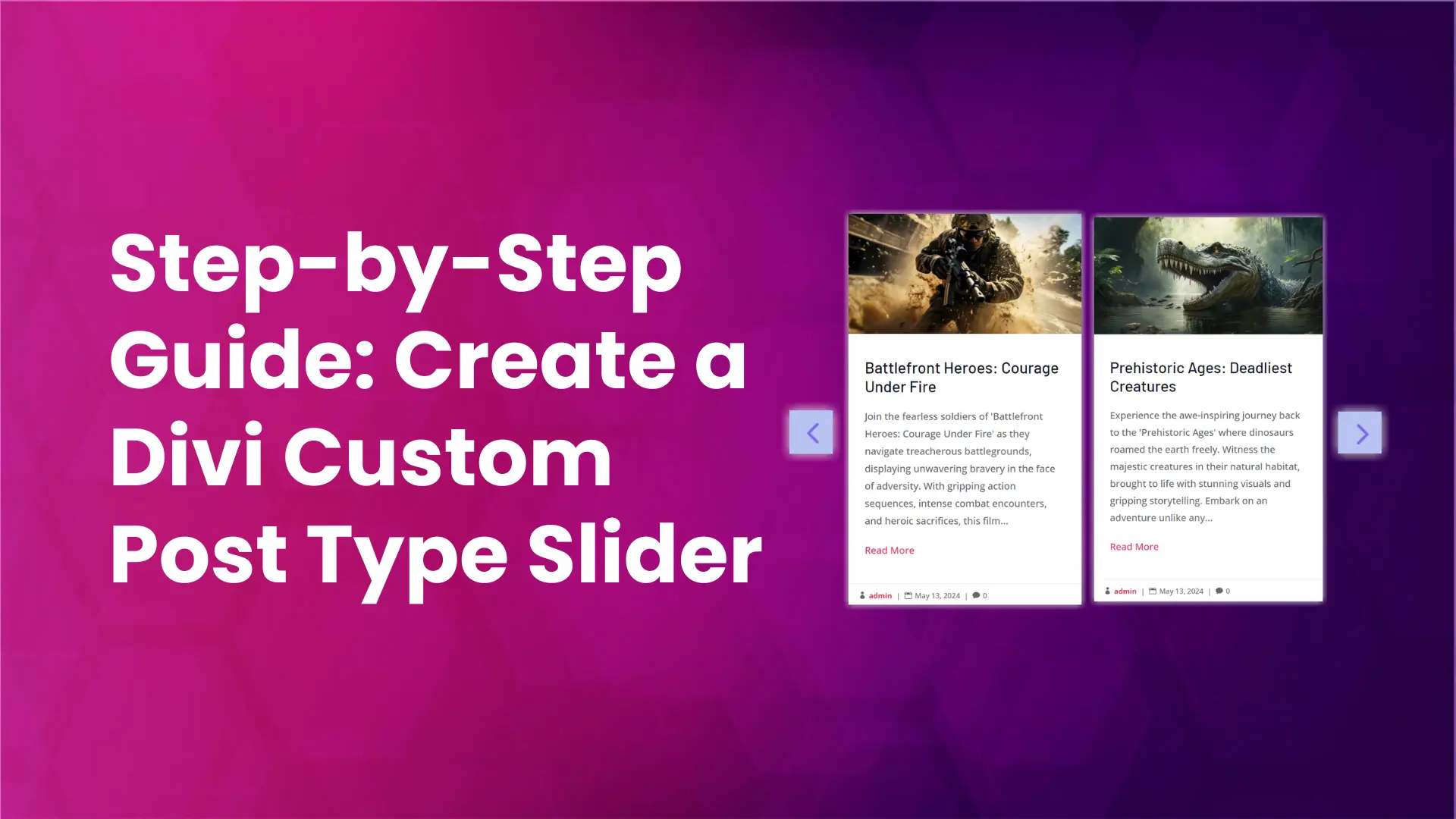 Create custom post slider using Divi blog Extras