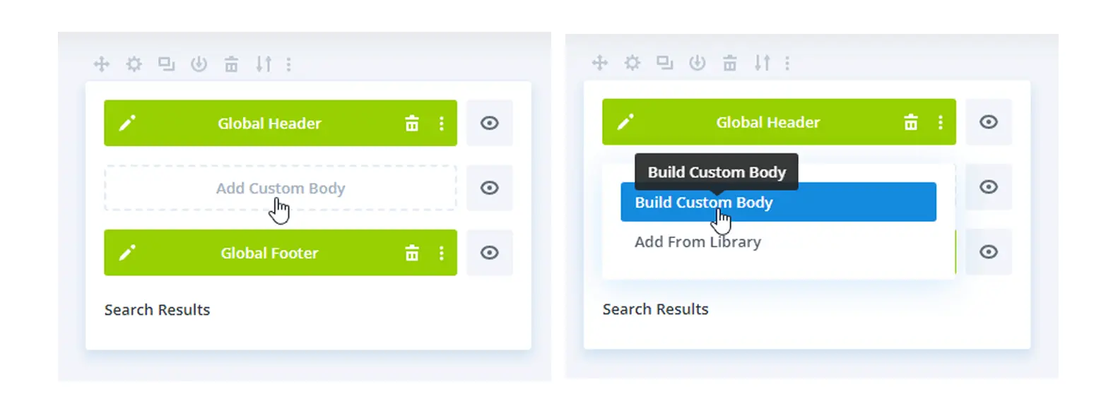 Creating a custom body for search results page