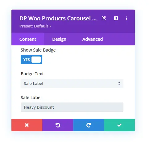 Custom Sale Badge Text option