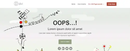 Divi 404 page layout