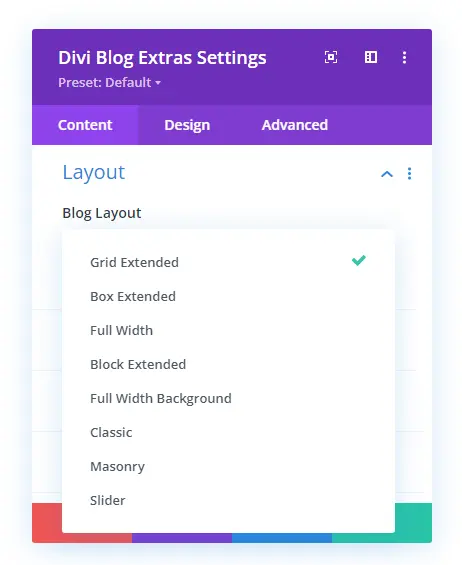 Divi Blog Extras blog layouts