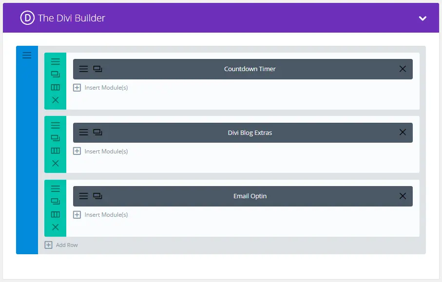 Divi builder back-end