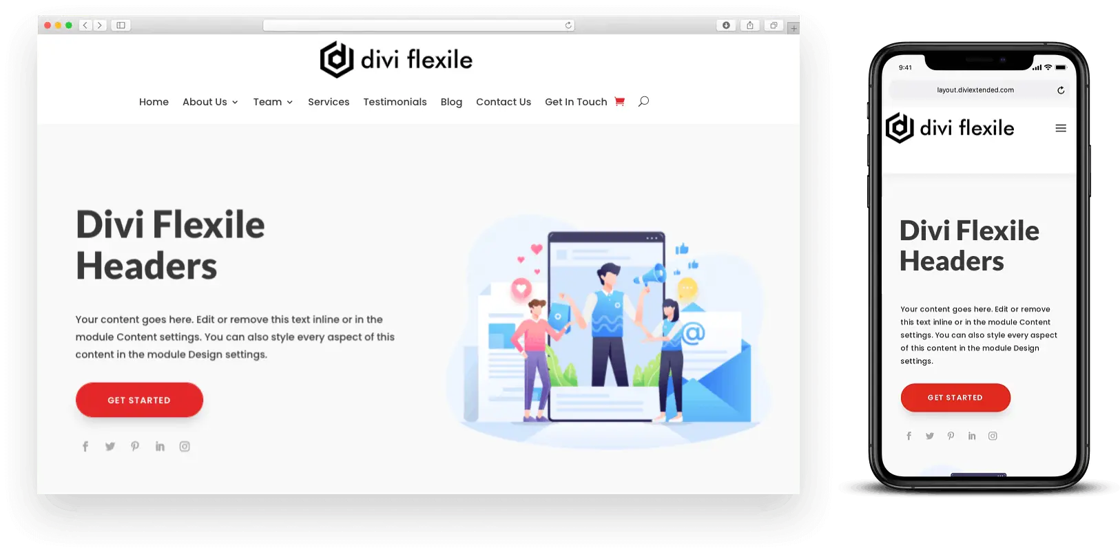 Divi Flexile Header layout 05