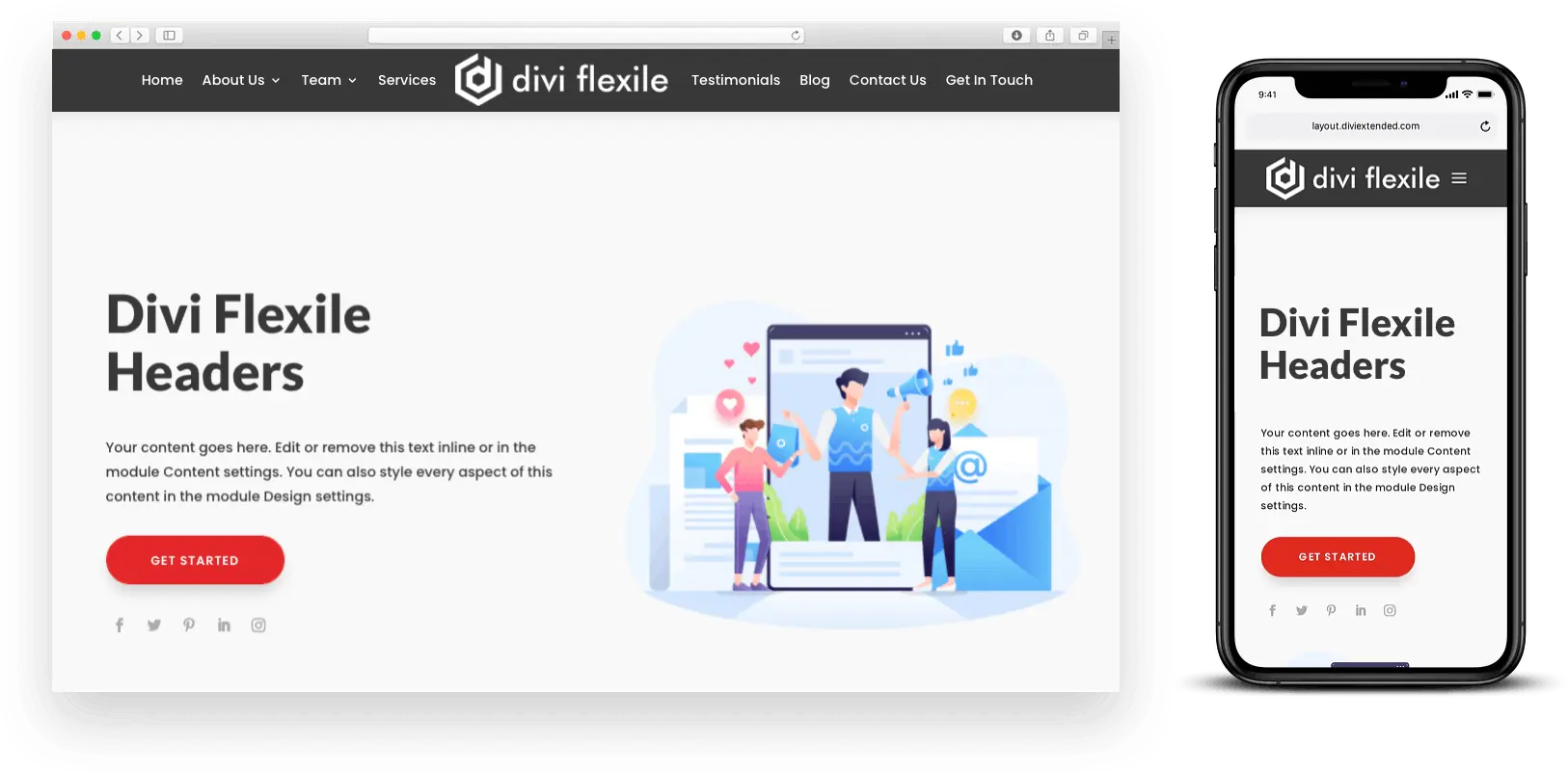 Divi Flexile Header layout 09